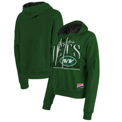 New York Jets New Era Women's Boxy Pullover Hoodie Heather Green