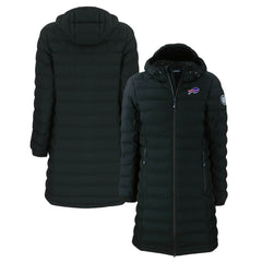 Buffalo Bills Cutter & Buck Women's Mission Ridge Repreve Eco Insulated Long Full-Zip Puffer Jacket Black