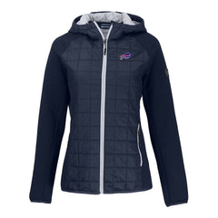 Buffalo Bills Cutter & Buck Women's Rainier Primaloft Eco Full-Zip Hybrid Jacket Navy
