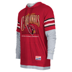 Arizona Cardinals New Era Twofer Long Sleeve Hooded T-Shirt Cardinal