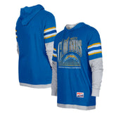 Los Angeles Chargers New Era Twofer Long Sleeve Hooded T-Shirt Royal