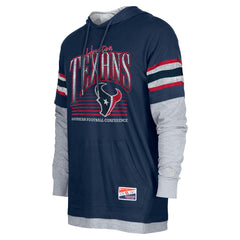 Houston Texans New Era Twofer Long Sleeve Hooded T-Shirt Navy