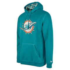 Miami Dolphins New Era 3rd Down Plaid Pullover Hoodie Teal