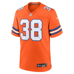 NFL Jaleel McLaughlin Denver Broncos Mile High Collection 1977 Throwback Player Game Jersey - Orange