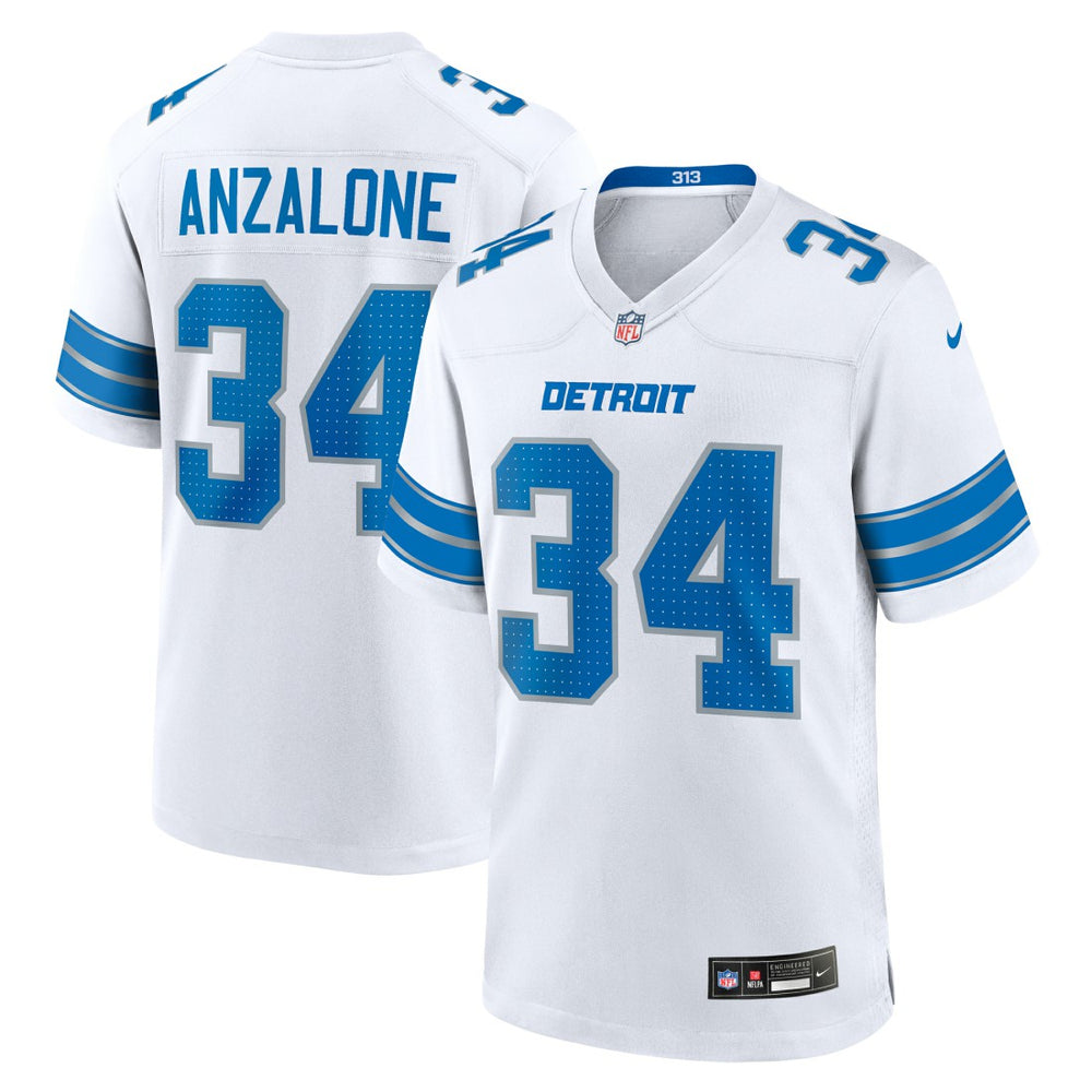 NFL Alex Anzalone Detroit Lions White Game Jersey - White