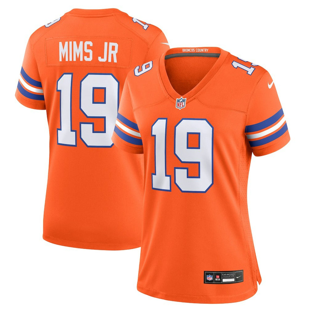 NFL Marvin Mims Jr Denver Broncos Women's Mile High Collection 1977 Throwback Player Game Jersey - Orange