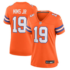 NFL Marvin Mims Jr Denver Broncos Women's Mile High Collection 1977 Throwback Player Game Jersey - Orange