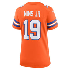NFL Marvin Mims Jr Denver Broncos Women's Mile High Collection 1977 Throwback Player Game Jersey - Orange