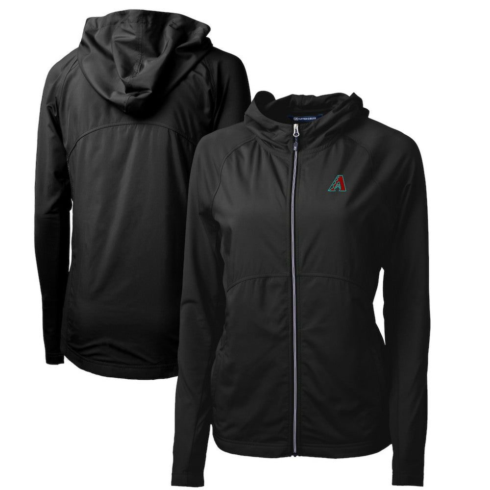 Arizona Diamondbacks Cutter & Buck Women's Adapt Eco Knit Hybrid Recycled Full-Zip Hoodie - Black Hoodies