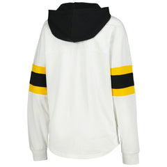 NHL Pittsburgh Penguins G-III 4Her by Carl Banks Women's Goal Zone Long Sleeve Lace-Up Hoodie T-Shirt - White/Black