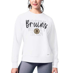 NHL Boston Bruins MSX by Michael Strahan Women's Millie Raglan Pullover Sweatshirt - White