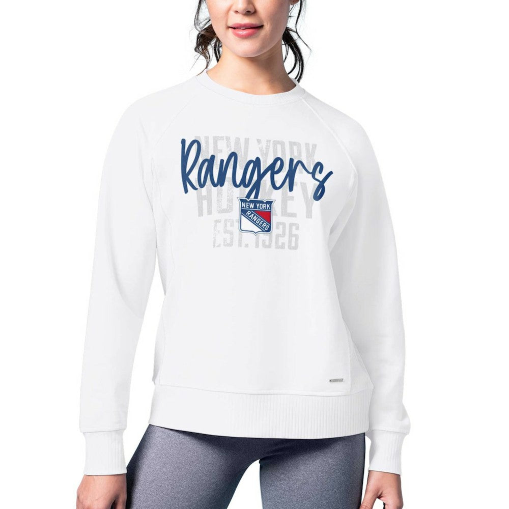 NHL New York Rangers MSX by Michael Strahan Women's Millie Raglan Pullover Sweatshirt - White