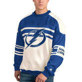 NHL Tampa Bay Lightning Starter Defense Fleece Crewneck Pullover Sweatshirt - White