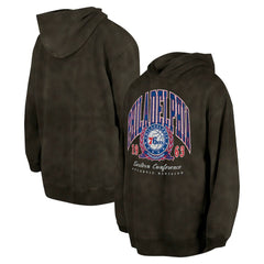 Philadelphia 76ers Unisex Oversized Essentials Pigment Wash Fleece Pullover Hoodie Charcoal