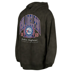 Philadelphia 76ers Unisex Oversized Essentials Pigment Wash Fleece Pullover Hoodie Charcoal