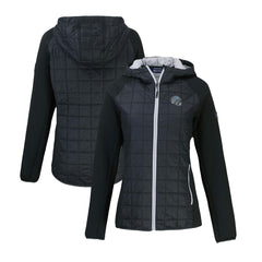 Detroit Lions Cutter & Buck Women's Helmet Logo Rainier Primaloft Eco Full-Zip Hybrid Jacket Black
