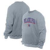 Philadelphia 76ers Chenille Cross Over Pullover Sweatshirt Gray