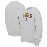 Los Angeles Lakers Chenille Cross Over Pullover Sweatshirt Gray