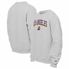Los Angeles Lakers Chenille Cross Over Pullover Sweatshirt Gray