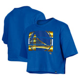 Golden State Warriors Women's Oversized Boxy Crop T-Shirt Royal