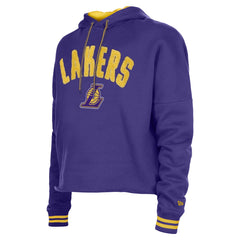Los Angeles Lakers Women's Boxy Raw Edge Pullover Hoodie Purple