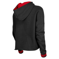 Chicago Bulls Women's Boxy Raw Edge Pullover Hoodie Black