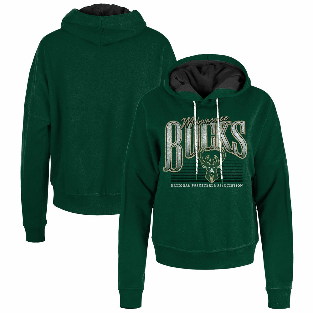 Milwaukee Bucks Women's Boxy Pullover Hoodie Hunter Green