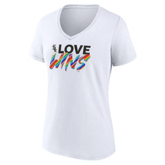 Chicago White Sox Women's Love Wins V-Neck T-Shirt - White T-shirts