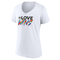 Cincinnati Reds Women's Love Wins V-Neck T-Shirt - White T-shirts