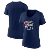 Minnesota Twins Women's Americana Team V-Neck T-Shirt - Navy T-shirts