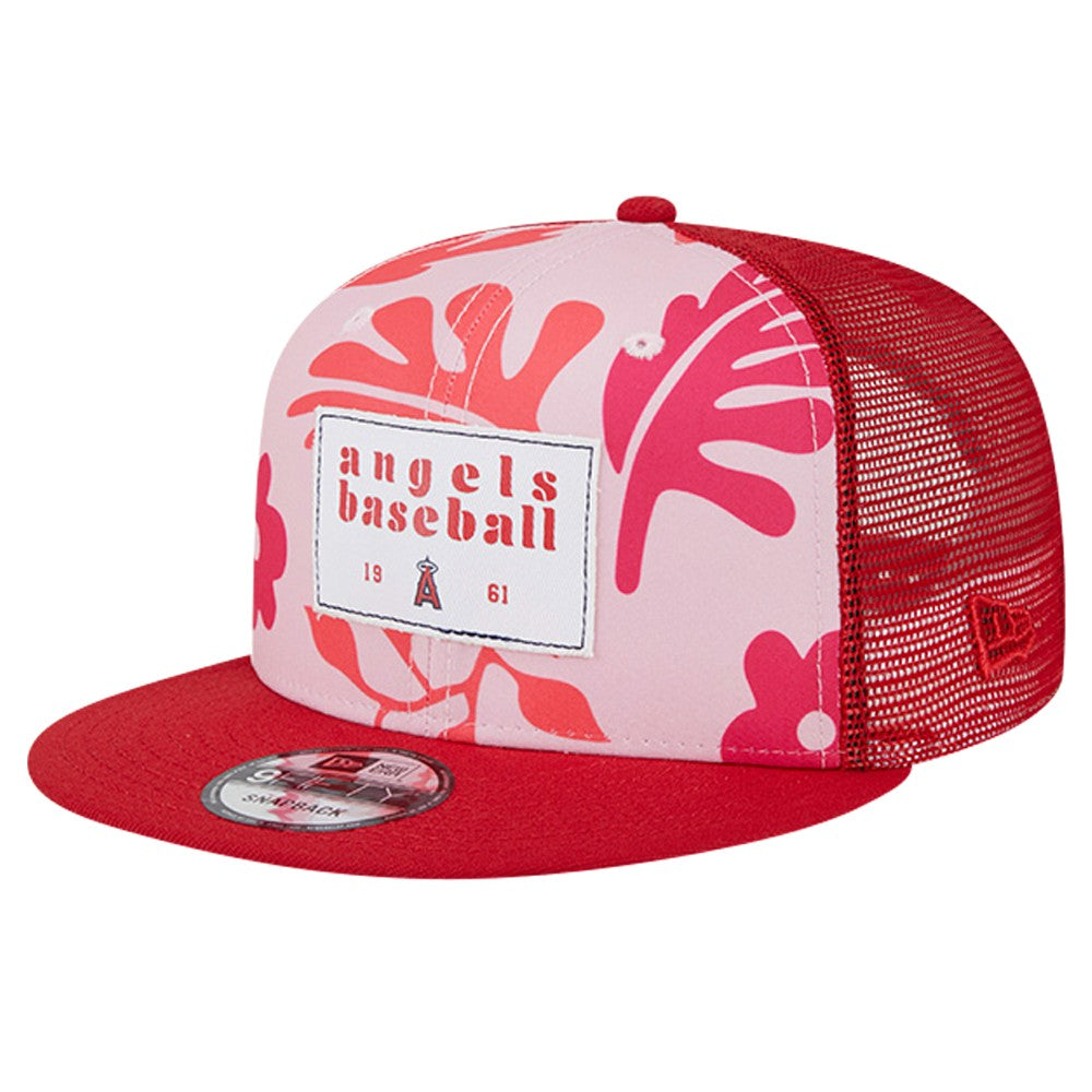 Los Angeles Angels New Era Bikini Bottom Trucker 9FIFTY Snapback Hat - Red Hats