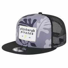 Pittsburgh Pirates New Era Bikini Bottom Trucker 9FIFTY Snapback Hat - Black Hats