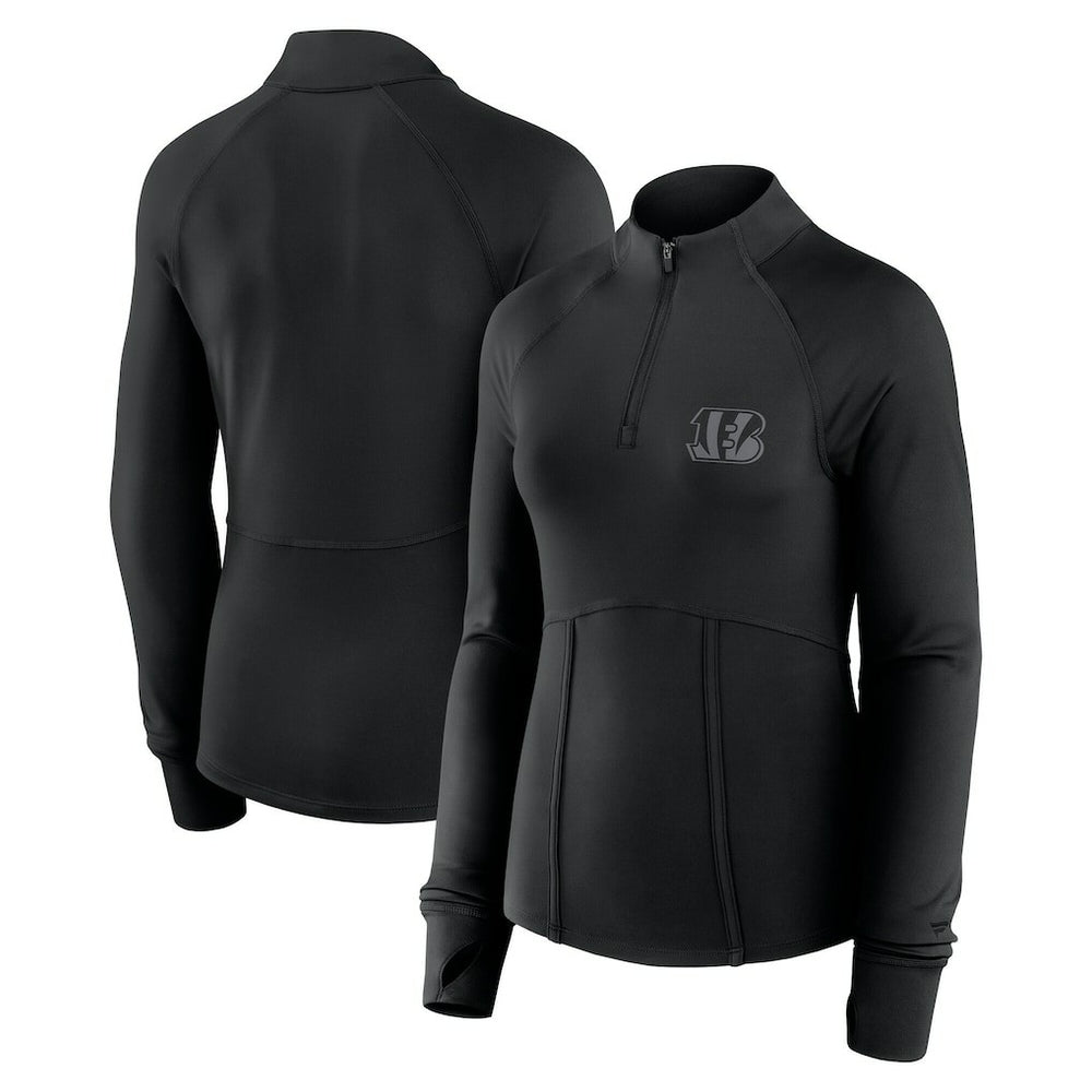 Cincinnati Bengals Women's Elements Raglan Quarter-Zip Jacket Black