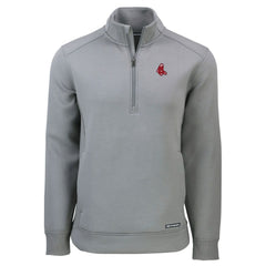 Boston Red Sox Cutter & Buck Cooperstown Collection Roam Eco Recycled Quarter-Zip Pullover - Gray Pullover