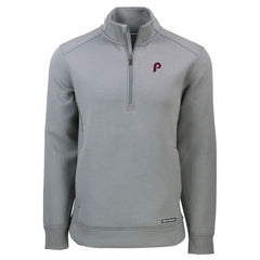 Philadelphia Phillies Cutter & Buck Cooperstown Collection Roam Eco Recycled Quarter-Zip Pullover - Gray Pullover