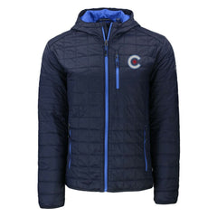 Chicago Cubs Cutter & Buck City Connect Rainier Primaloft Eco Full-Zip Hooded Jacket - Navy Jackets