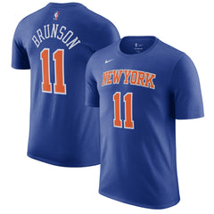 Jalen Brunson New York Knicks Icon Edition Name & Number T-Shirt Blue