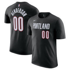 Scoot Henderson Portland Trail Blazers Icon Edition Name & Number T-Shirt Black