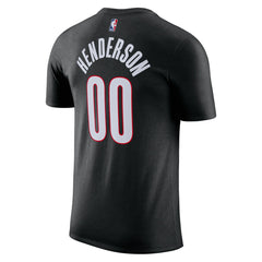 Scoot Henderson Portland Trail Blazers Icon Edition Name & Number T-Shirt Black