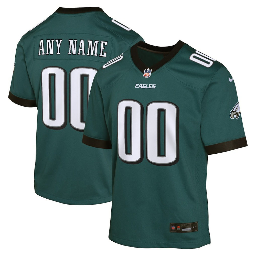 NFL Philadelphia Eagles Youth Custom Game Jersey - Midnight Green