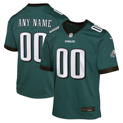 NFL Philadelphia Eagles Youth Custom Game Jersey - Midnight Green