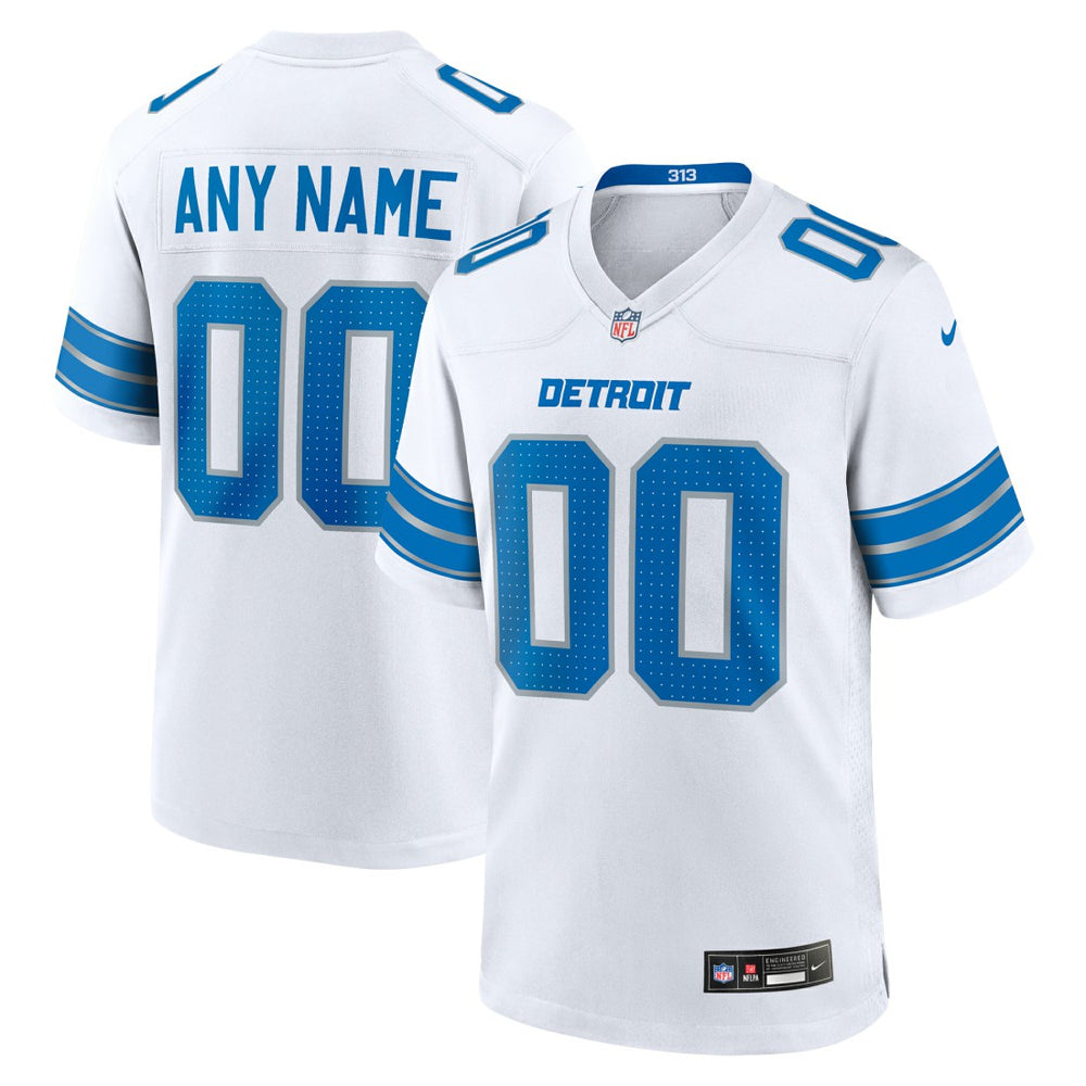NFL Detroit Lions Custom Game Jersey - White