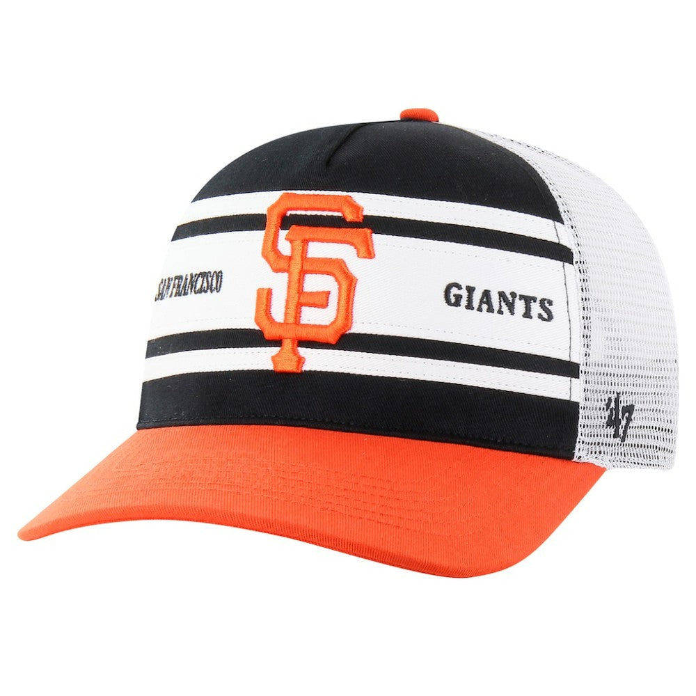 San Francisco Giants '47 Gridiron Super Stripe Relaxed Trucker Hitch Adjustable Hat - Black Hats