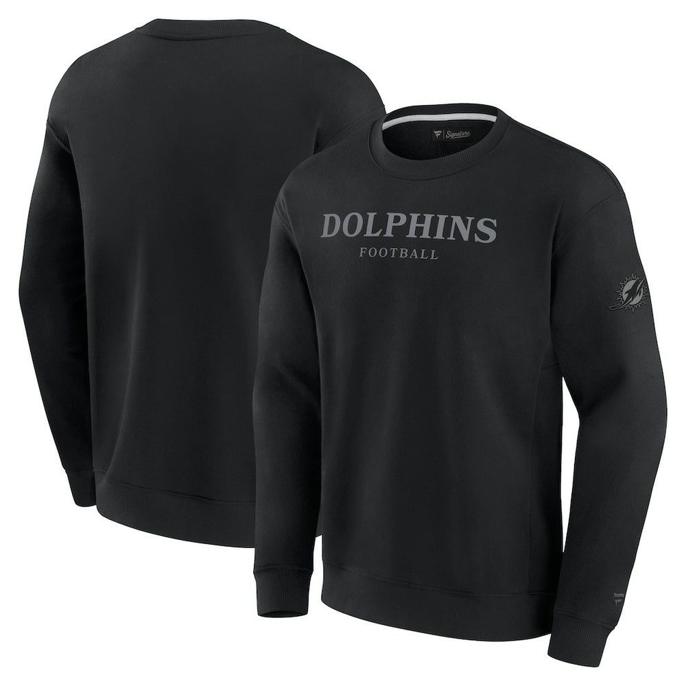 Miami Dolphins Unisex Elements Unlimited Fleece Pullover Sweatshirt Black