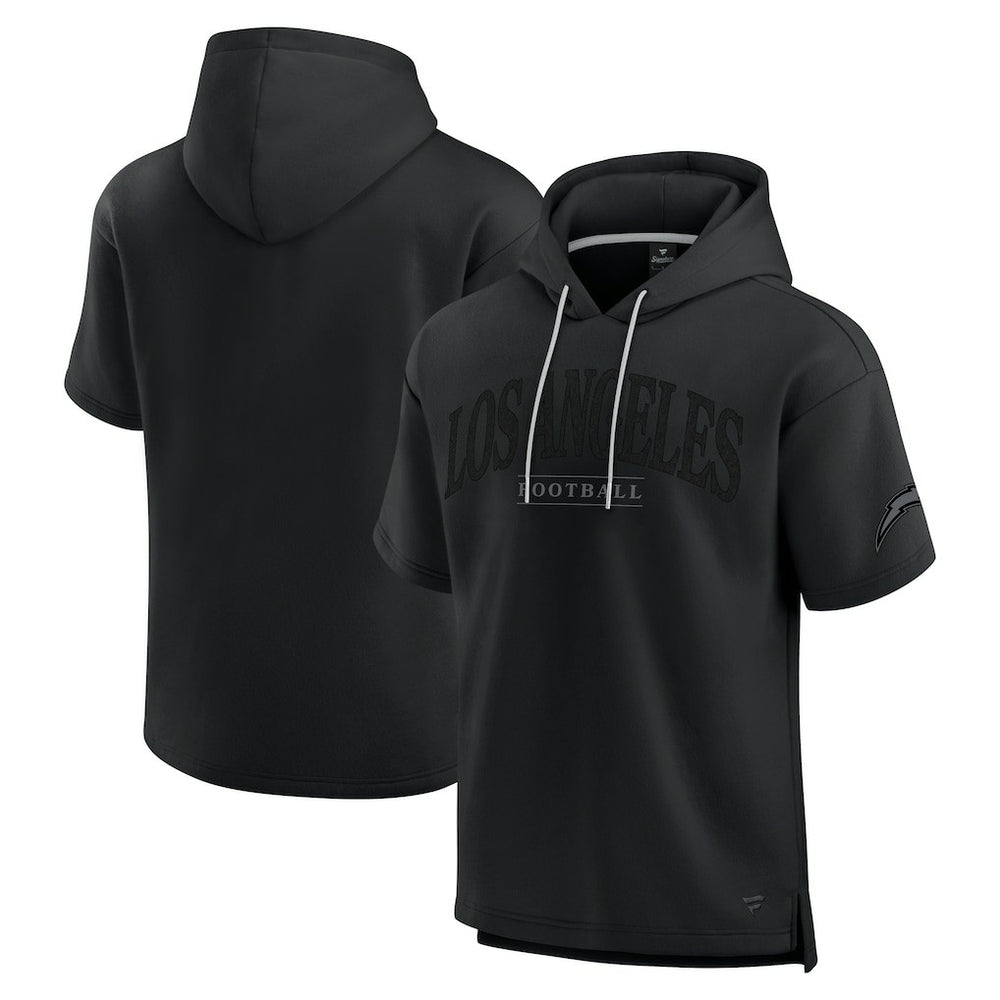 Los Angeles Chargers Unisex Elements Ready Short Sleeve Pullover Hoodie Black