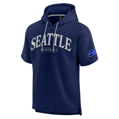 Seattle Seahawks Unisex Elements Ready Short Sleeve Pullover Hoodie College Navy