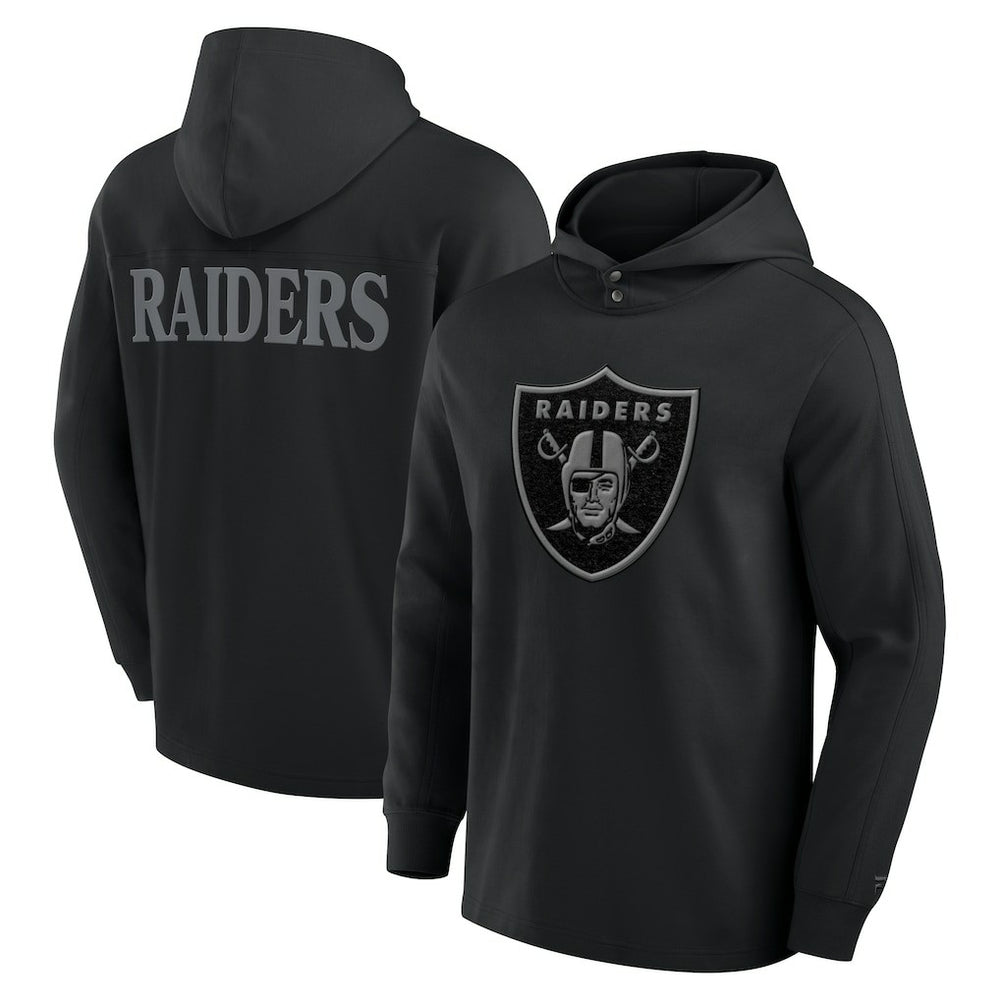 Las Vegas Raiders Elements Blaze Tri-Blend Long Sleeve Hoodie T-Shirt Black