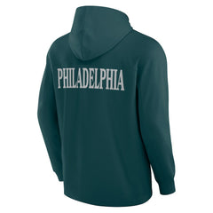 Philadelphia Eagles Elements Blaze Tri-Blend Long Sleeve Hoodie T-Shirt Midnight Green