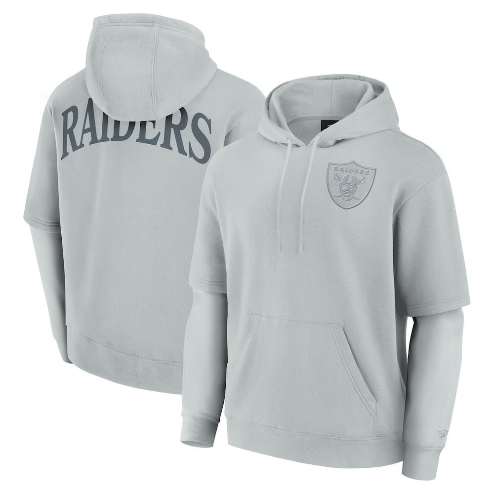 Las Vegas Raiders Unisex Sleek Elements Pullover Hoodie Gray
