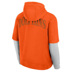 Miami Dolphins Unisex Sleek Elements Pullover Hoodie Orange
